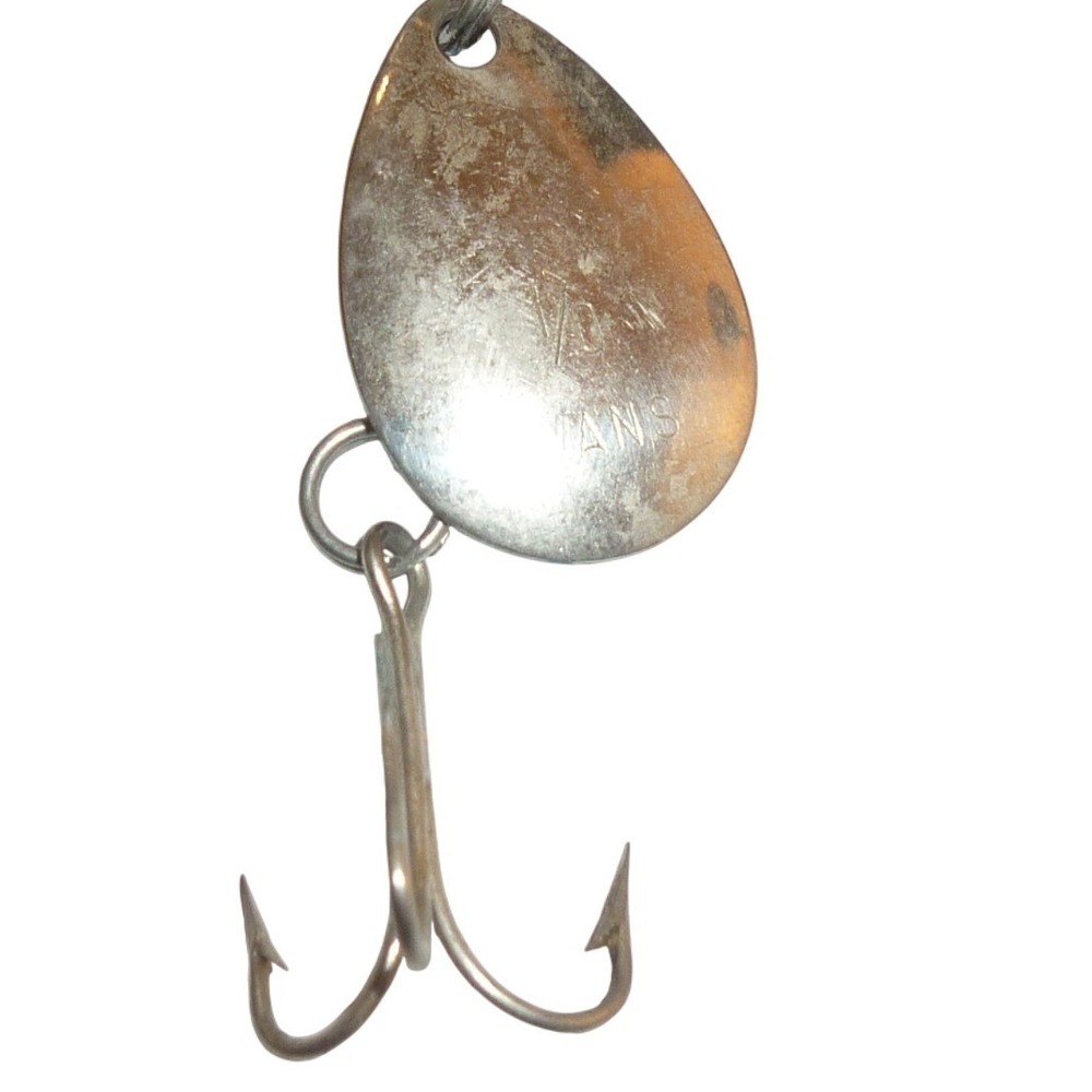 Vintage Glen L‎ Evans Size 0 Inline Spinner Fishing Lure Nickel Copper Trout